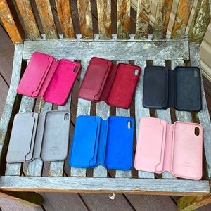 Bundle of 6 iPhone 10 Apple Original Leather Wallet Cases